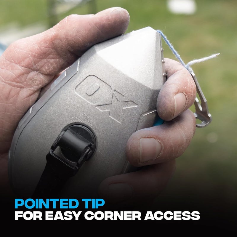 Ox Tools Contractor 100ft Chalk Line Tool Aluminum Construction Steel Crank & 1:1 Gear Ratio and Cotton and Nylon Basic Fine Line Marking Tool Professional Grade Chalk Box -T630501 - Image 3